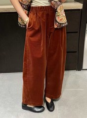 秋季新款灯芯绒时髦复古松弛微锥阔腿裤休闲百搭裤子146