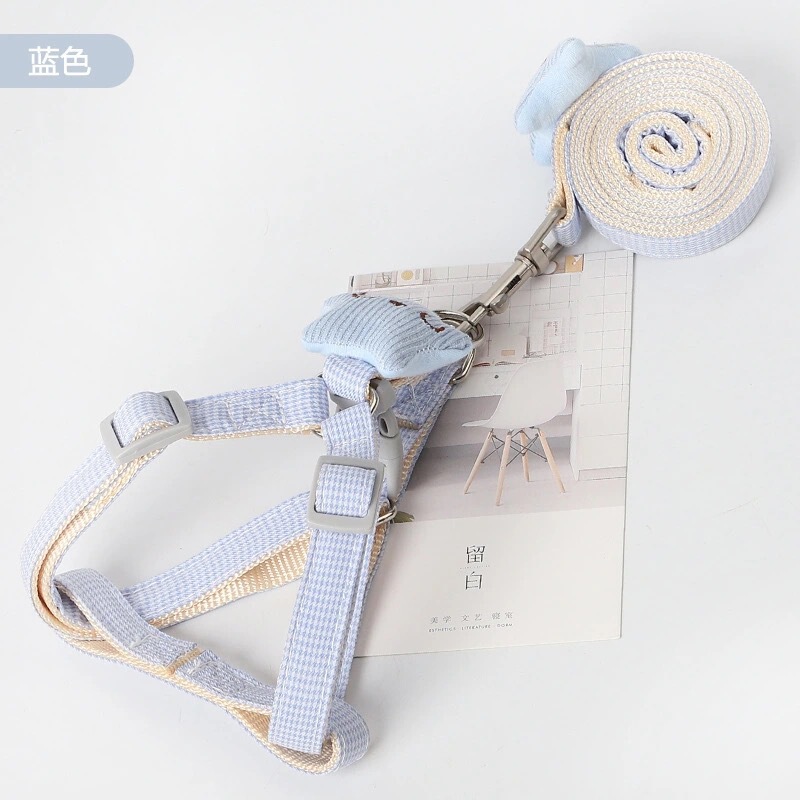 新款宠物牵引猫咪胸背带千鸟格小型犬海星遛狗绳宠物用品厂家直供|undefined