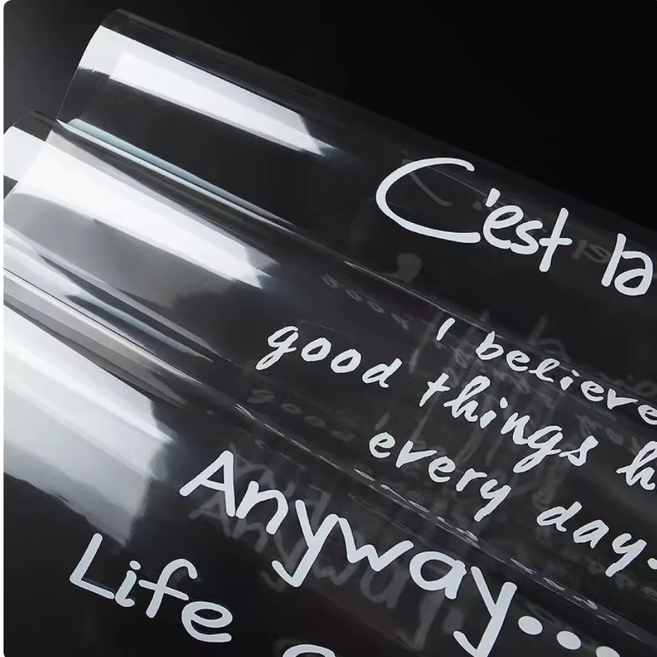 英文字母透明玻璃纸清新opp加厚防水包花纸花艺礼品鲜花包装材料