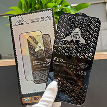 热销钢化膜苹果17/16/15黑金刚钻石花边膜iPhone防静电保护膜高透