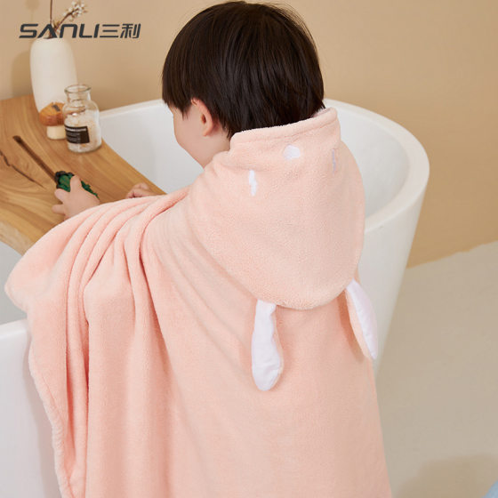 Sanli Towel Children's Cloak Cartoon Cross-border Bath Towel Cape Hooded Bathrobe Cloak Wrap Bath Towel Wearing Bath Towel
