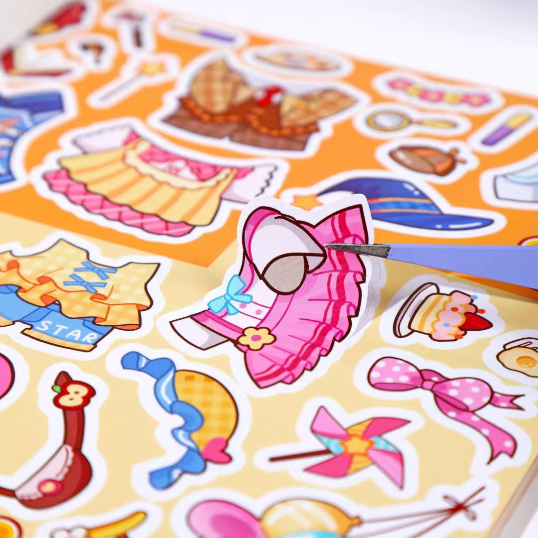 Juegos de gran tamaño divertidos pegatinas de juegos de rompecabezas para cambiar de ropa para niñas de color regalo para niños Juguetes de desprensión