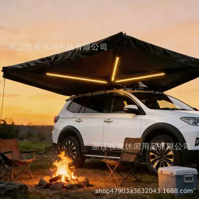 Quick-Opening Side Awning, Avtomobil yan çətirləri - 270-quick-open-fan-shaped-canopy-with-light-radius-2m