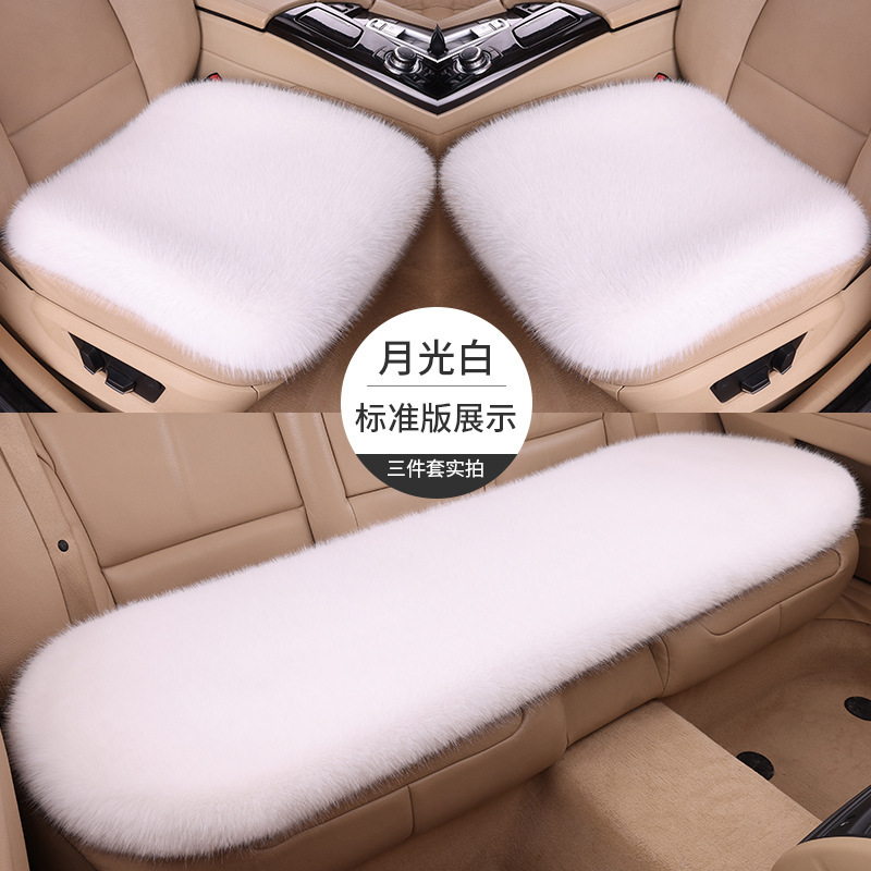 フェイクフォックスファーのシート、冬用車用毛皮製シートクッション、背もたれなしシートクッション、長毛で厚みのあるシングルピースの毛皮クッション、軽やかな高級感|undefined