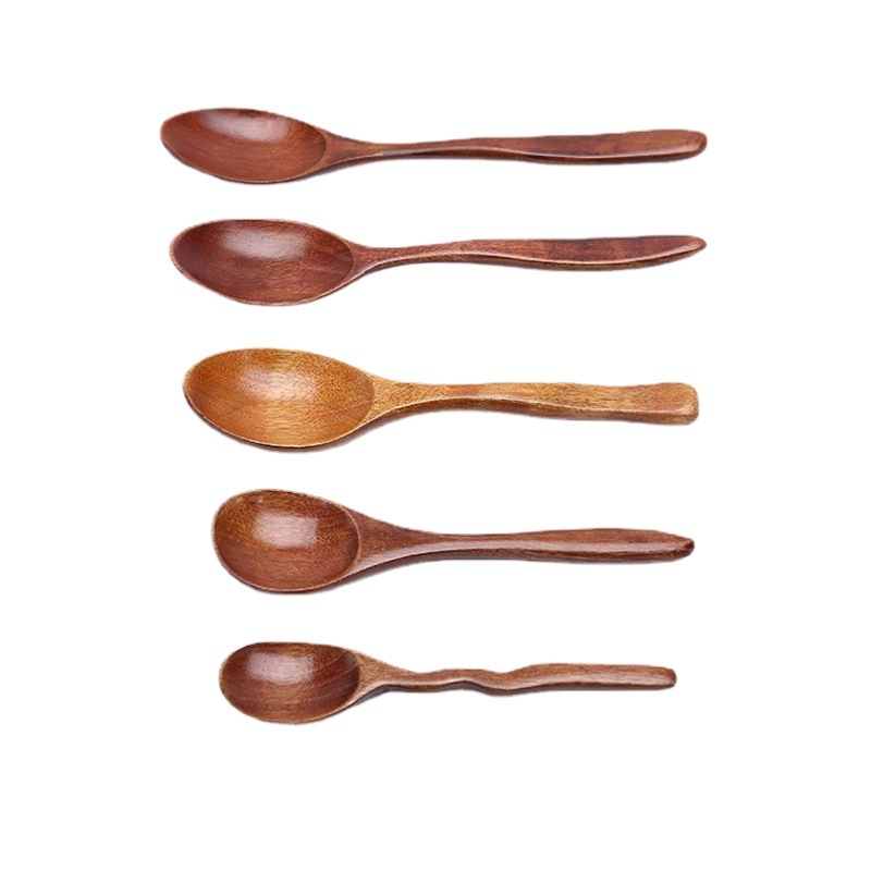 Cuchara de madera creativa de estilo japonés vajilla de madera maciza para el hogar cuchara de pintura grande hecha a mano cuchara de mermelada de miel restaurante de hotel al por mayor