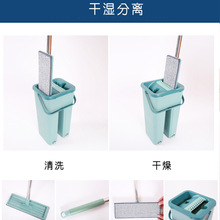 批发小桶刮刮乐平板免手洗拖把旋转懒人拖把家用夹缝污水分离