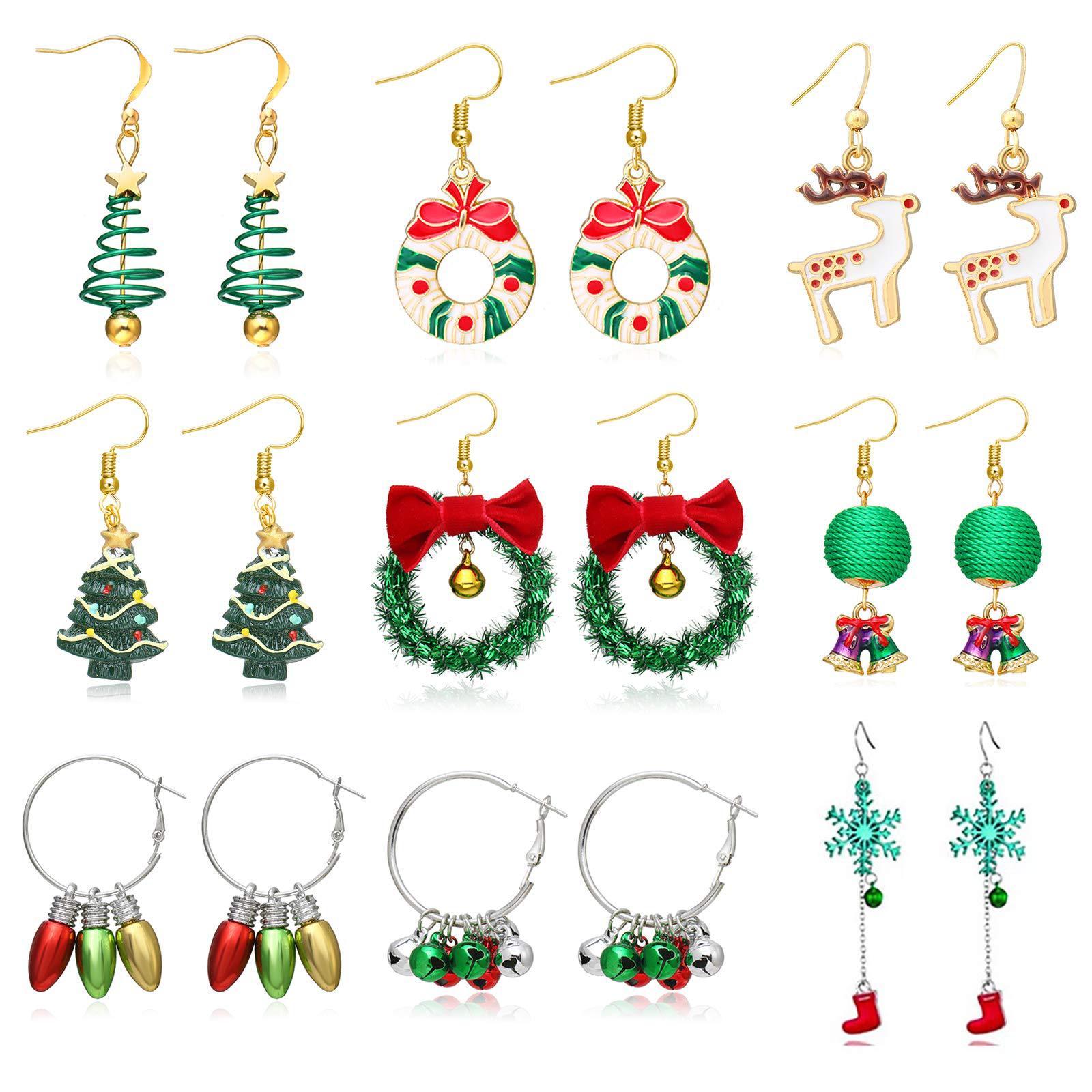 SKU-11-9 Pairs Christmas Earri