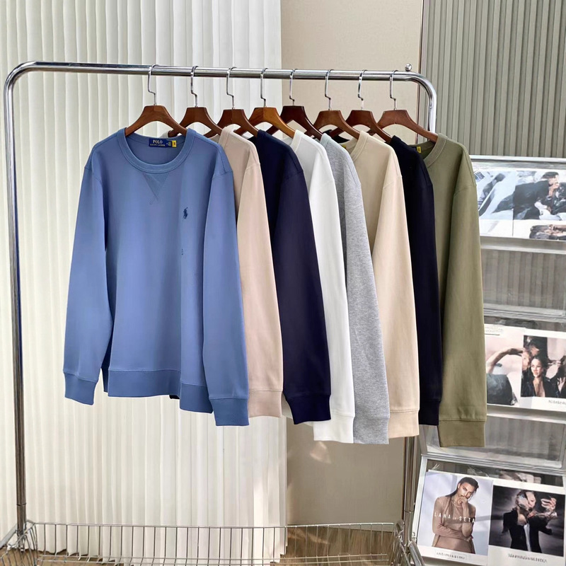 Cross-Border Supply of Ralph Lauren Rl Crew Neck Sweatshirts with Complete Labels, Same Style for Men and Women