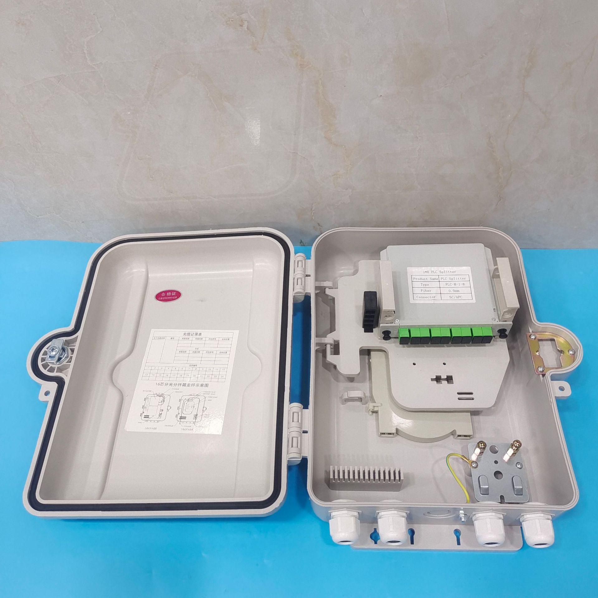 ODB塑料箱16芯二槽位光分箱 仿SMC24路光缆分纤箱 FTTH光纤防水盒