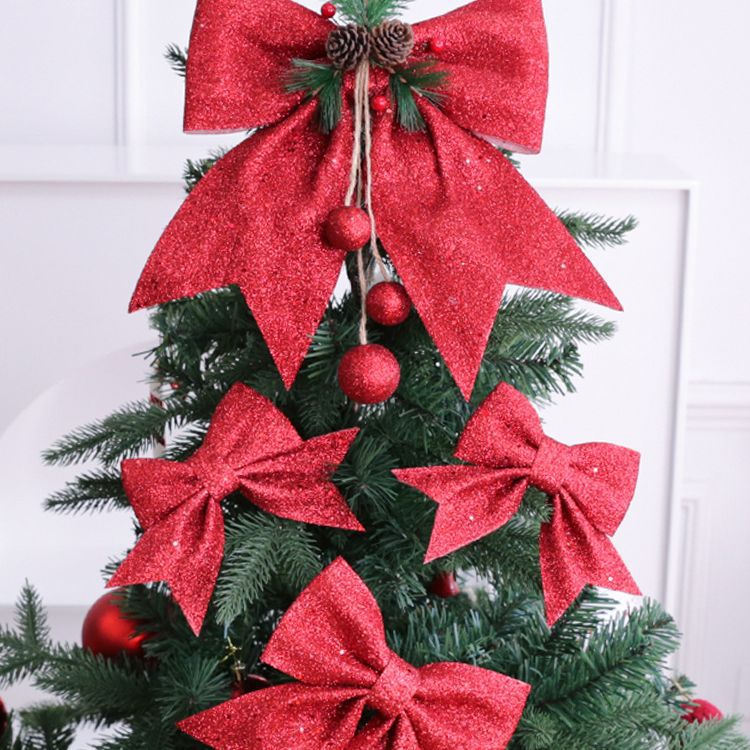 批發聖誕節家用裝飾品蝴蝶結聖誕樹場景氛圍布置裝扮diy材料包