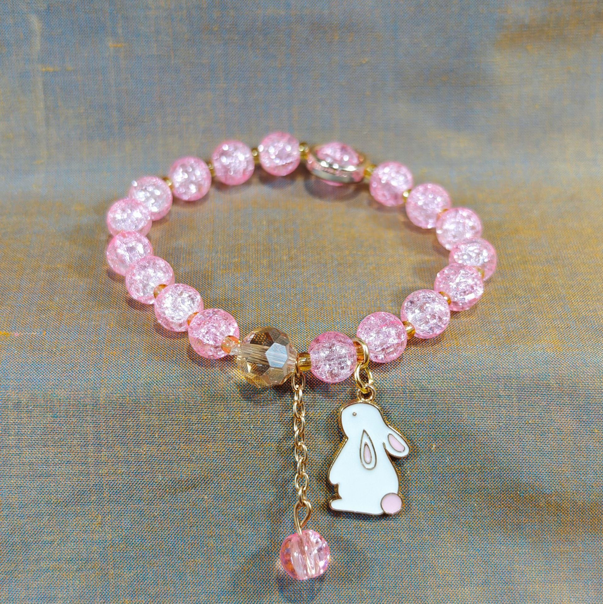 Las celebridades de Internet retro transfronterizas suelen ser todo-fósforo pulsera elástica de estilo ins simple pulsera de moda de lujo ligero, joyería de temperamento