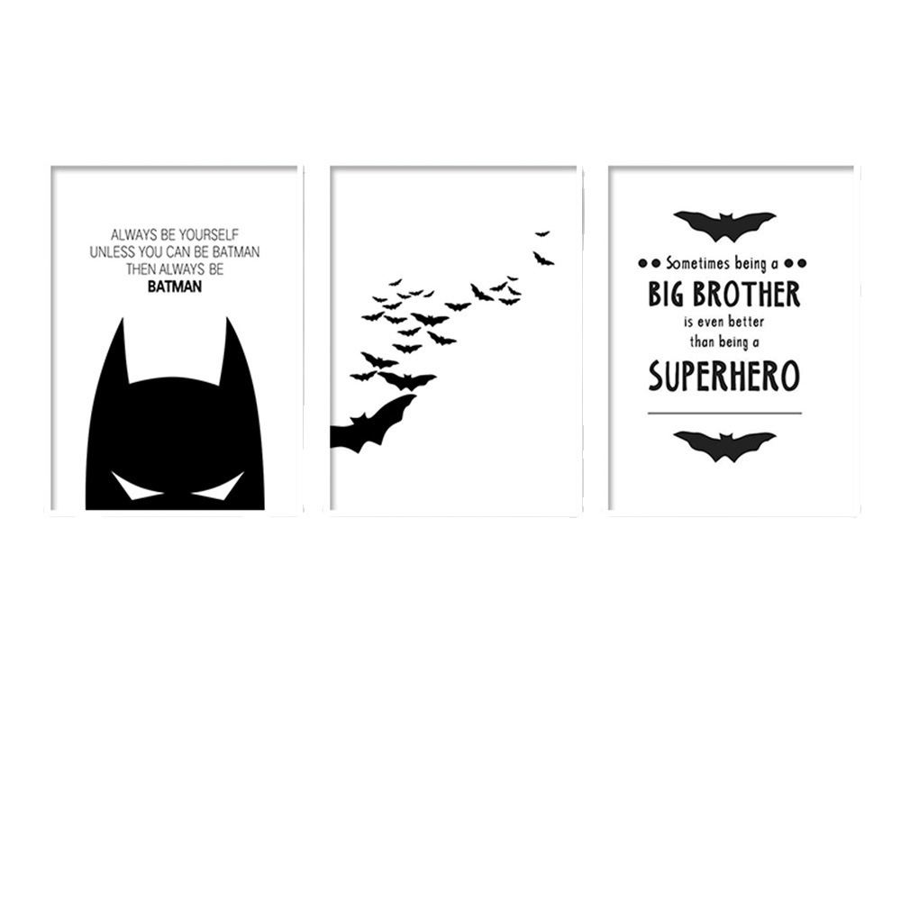 Black and White Hero Modern Wall Art Canvas Printed Painting Poster Poster Living Room Home Decoration Wall -free Frameless Painting 5