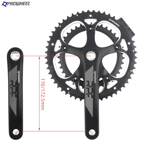 proweel Haomeng 521 square hole crankset crank 130BCD53 teeth 2×10 speed 9 speed road bicycle crankset