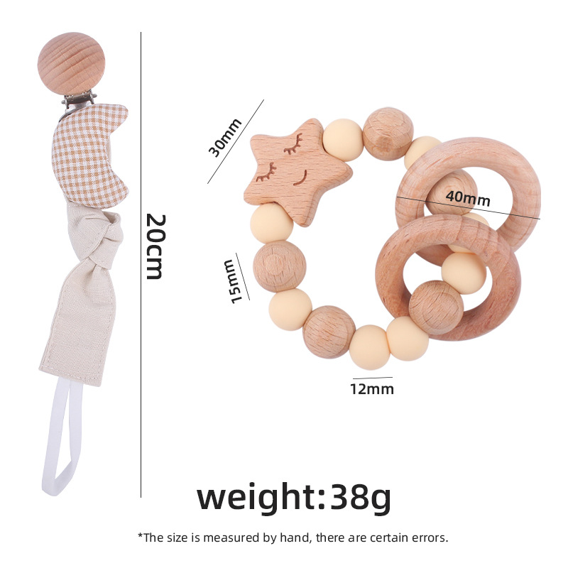 Infante chupete cadena bebé creativo dibujos animados Luna estrella mordedura molar pulsera traje de juguete