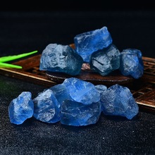 天然蓝绿色萤石原石摆件diy饰品男女款吊坠原石教学标本天然矿物