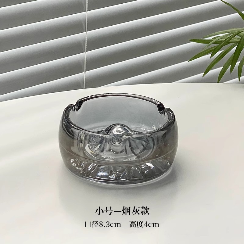 Cenicero de vidrio de lujo ligero y de alto nivel vista montaña sala de estar doméstica decoración de oficina cenicero transparente hotel clubhouse comercial