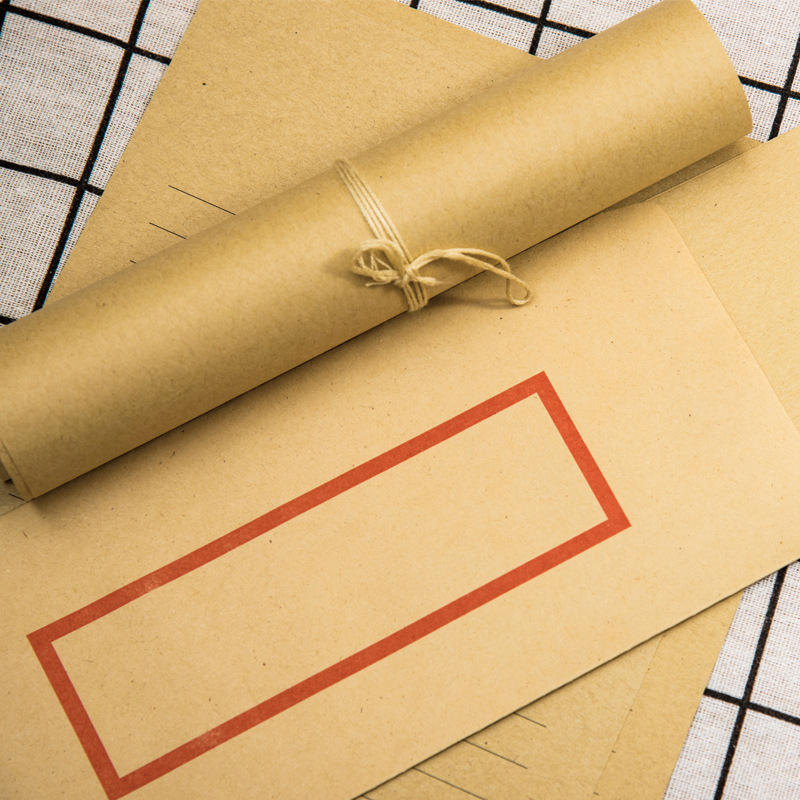 Chinese style traditional kraft paper antique letter paper envelope suit creative personality retro envelope letter paper printing production