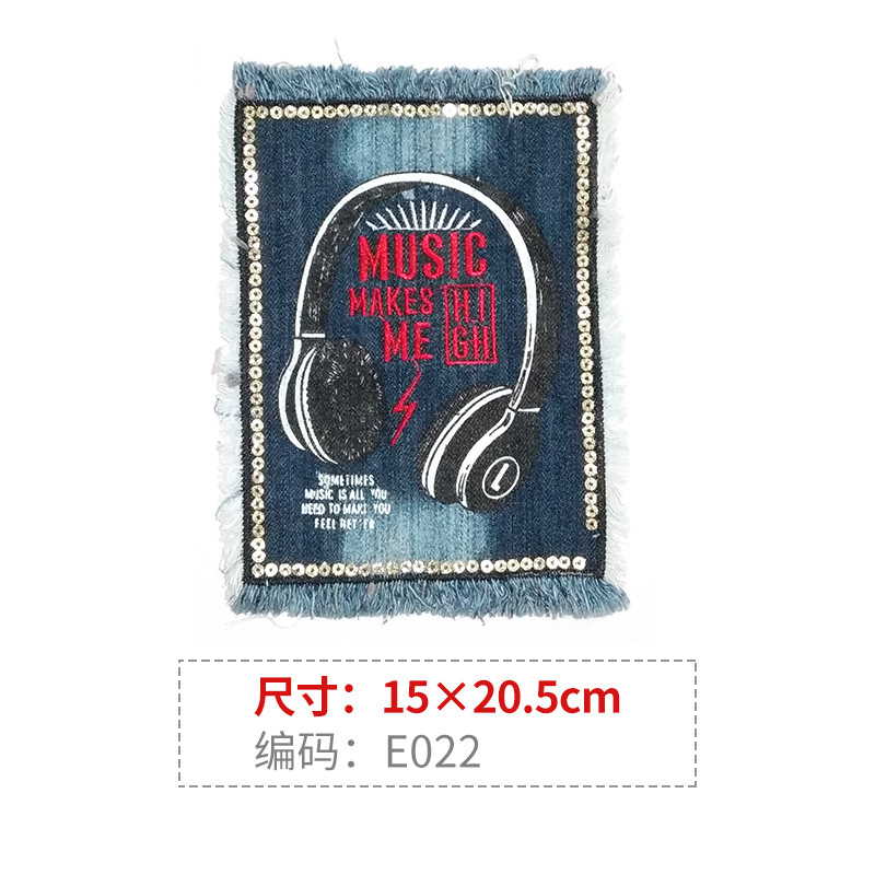 Denim pegatinas ropa de dibujos animados parche agujero parche de gran tamaño Denim pantalones rodilla codo pegatinas moda apliques Denim