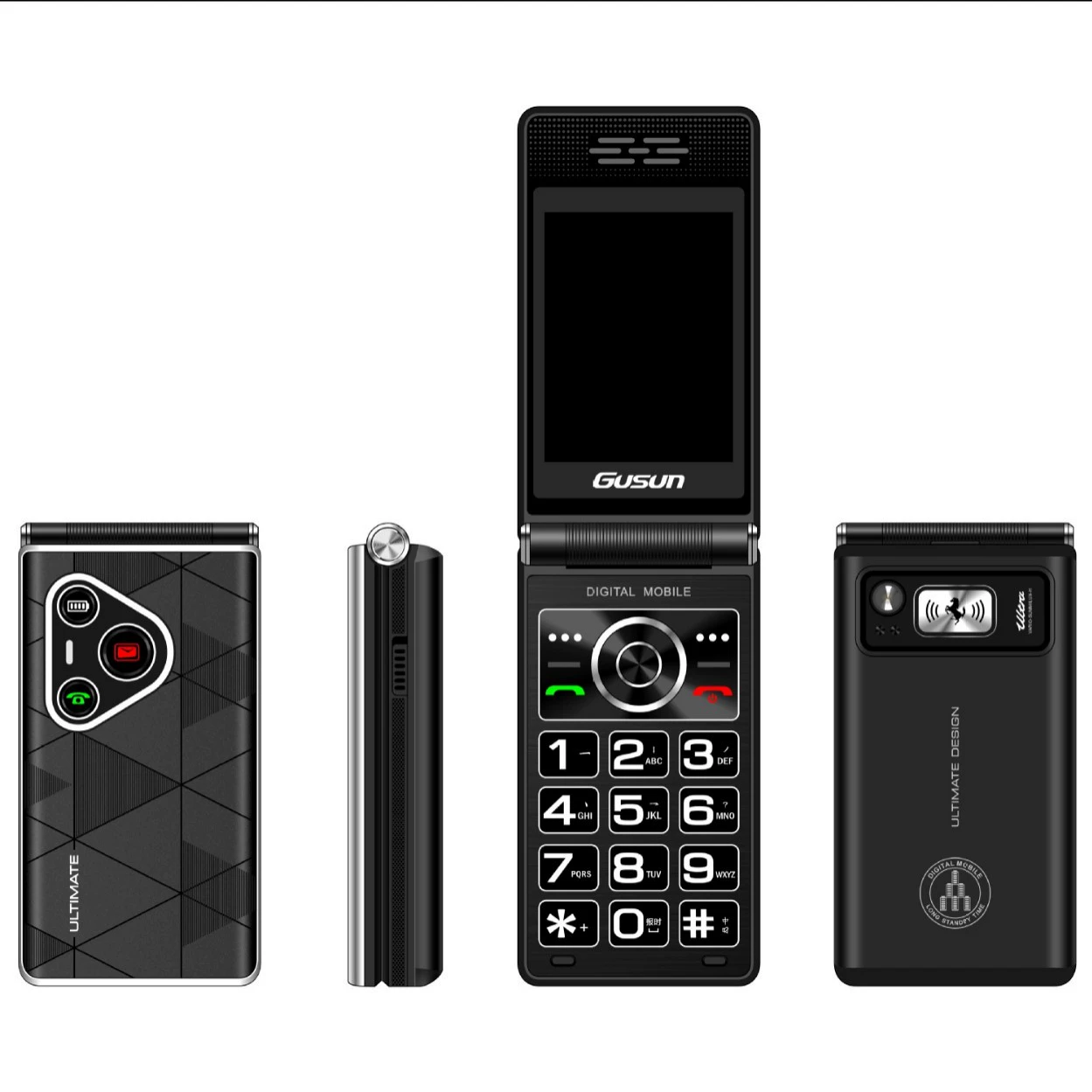 Extra-long folding mobile phone for elderly, battery, screen, D181, support function for all network communication standards, 4G, big battery, wide screen