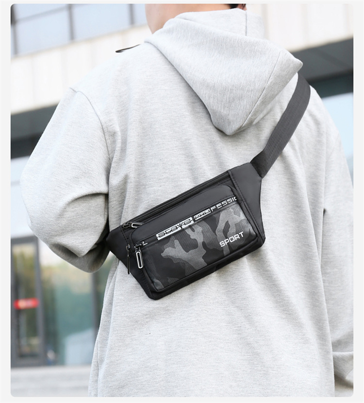 Crossbody bag, men's waist bag, ins trendy Japanese men's single-shoulder bag, 2024 new men's bag, Oxford fabric mobile phone chest bag undefined