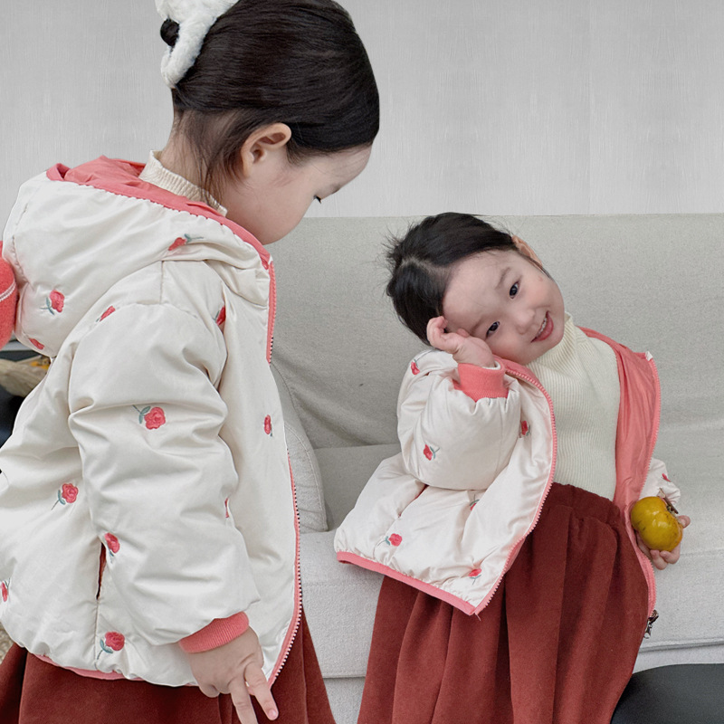2023 New Boys Girls' Hooded Two Sided Down Baby, Middle and Small Children's Warm Coat_voghion.com