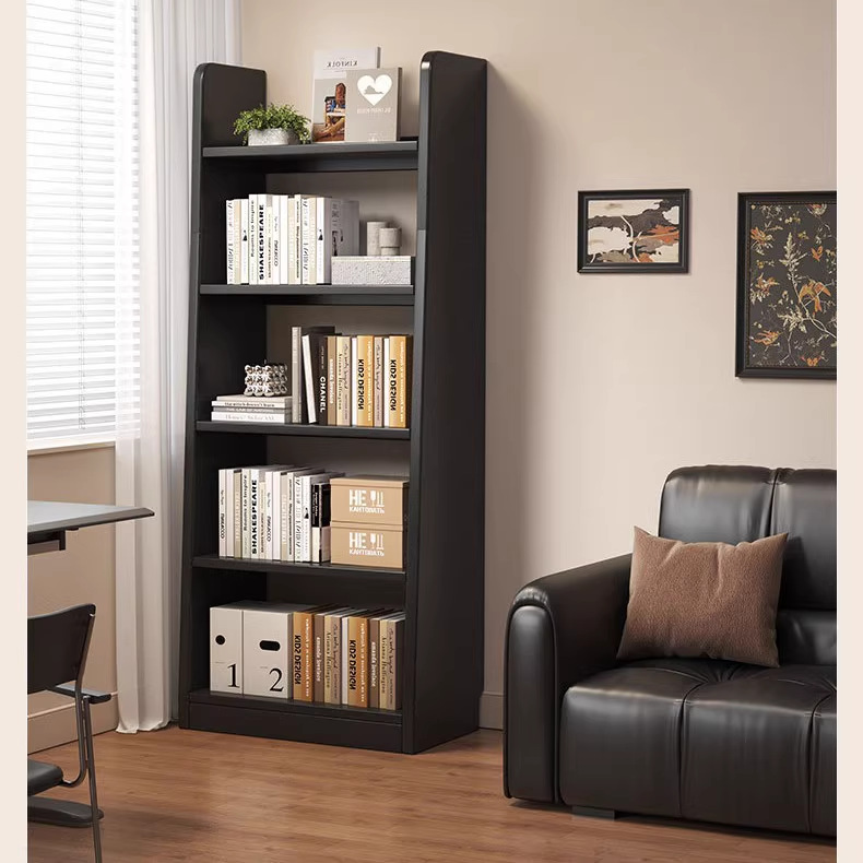 Bookshelf Integrated Wall-Mounted Storage Rack, Simple Floor-Standing Student Bookcase, Small Narrow Household Storage Cabinet, Storage Cabinet, Side Cabinet