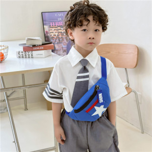 2023 New Canvas Bag Kindergarten Students Shoulder Chest Bag Stylist Boys and Girls Children Change Waist Bag