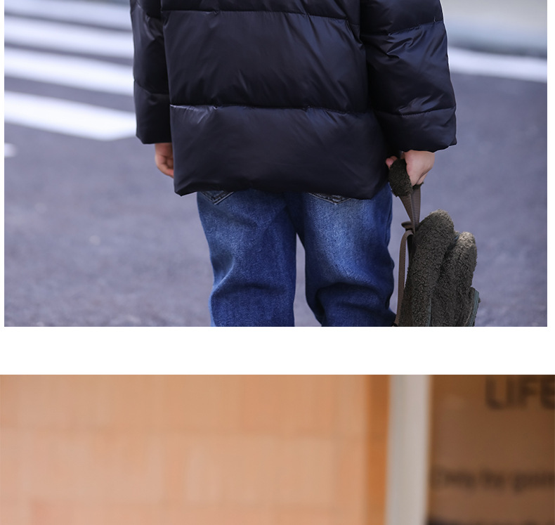 Çocuk giyimi için 2023 yeni siyah altın kuş tüyü ceket, erkek kızların kış sıcaklığı, kalınlaştırılmış orta ve_voghion.com