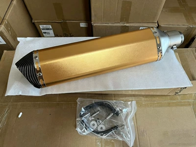 Exhaust Pipe Tailpipe — Exhaust pipe - 20470mm-gold-body-car-pattern-tail-laser-mark