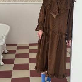 现货波点印花连衣裙