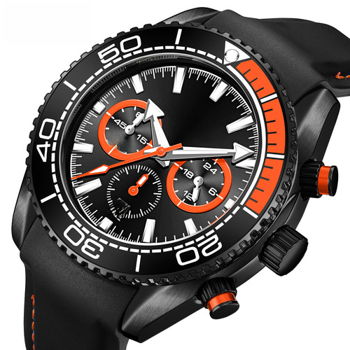 MINI FOCUS Watch Racing Sport Men's Waterproof Ratchet Bezel Multifunctional Glow-in-the-Dark Men's Watch 0426G