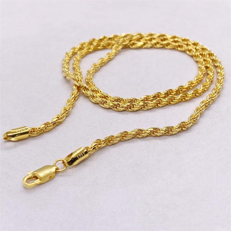 1 Piece Quantity 925 Sterling Silver Rope Chain Plating Solid Color Necklace
