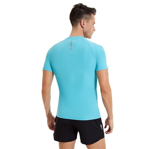 Men's Short Sleeve Summer Round Neck Reflective Print Sports T-Shirt for Outerwear Running Marathon Training Fitness Clothing