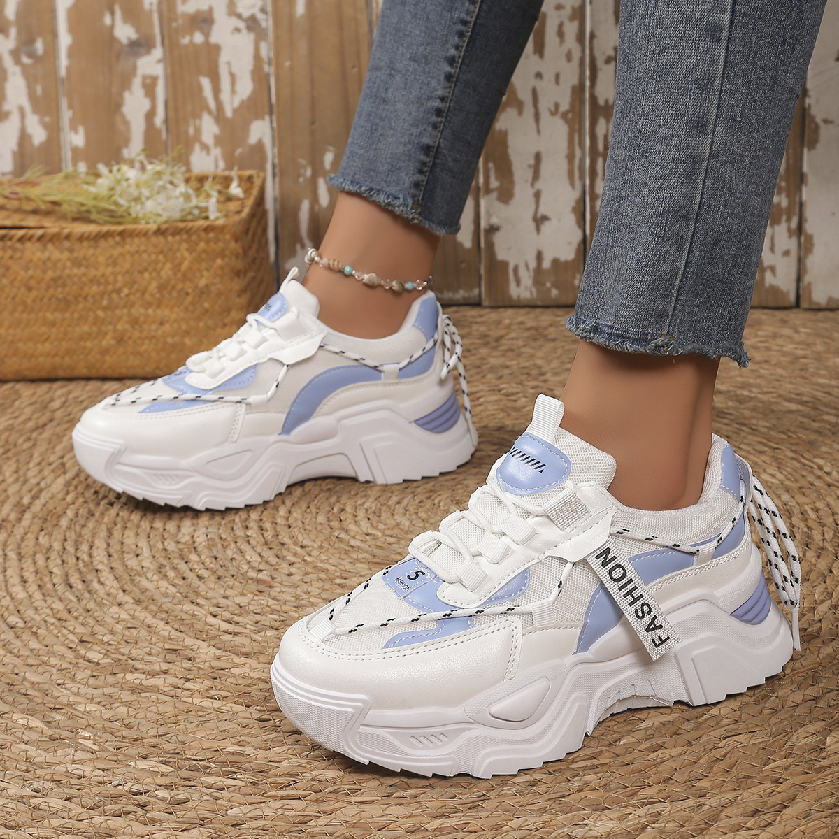 网面透气多巴胺老爹鞋爆款女ins潮新款百搭增高休闲鞋运动女鞋