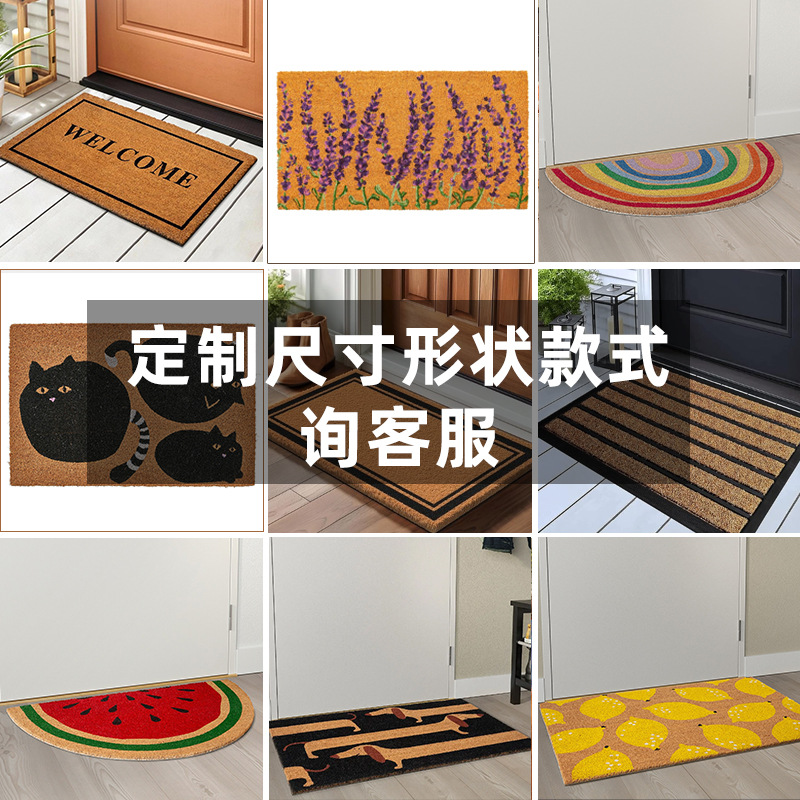 Tapete de Entrada Antideslizante para el Hogar, de Fibra Natural de Coco, Resistente al Desgaste, Elimina el Polvo y la Suciedad