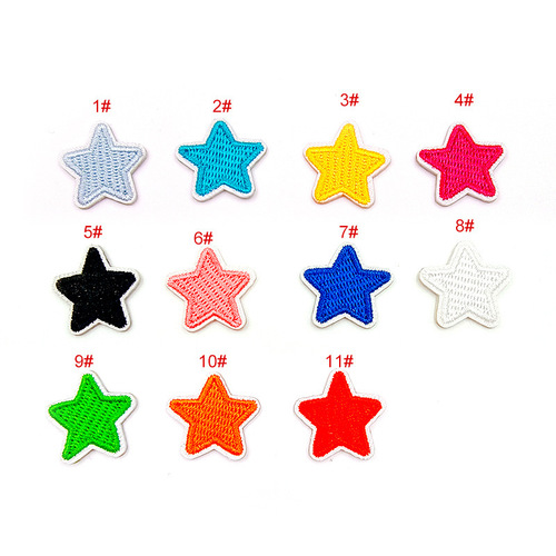 Cute Five-Pointed Star Embroidered Fabric Stickers for Shoes, Clothing, Bags, and Hats Decor; Costume Accessories Embroidered Badges