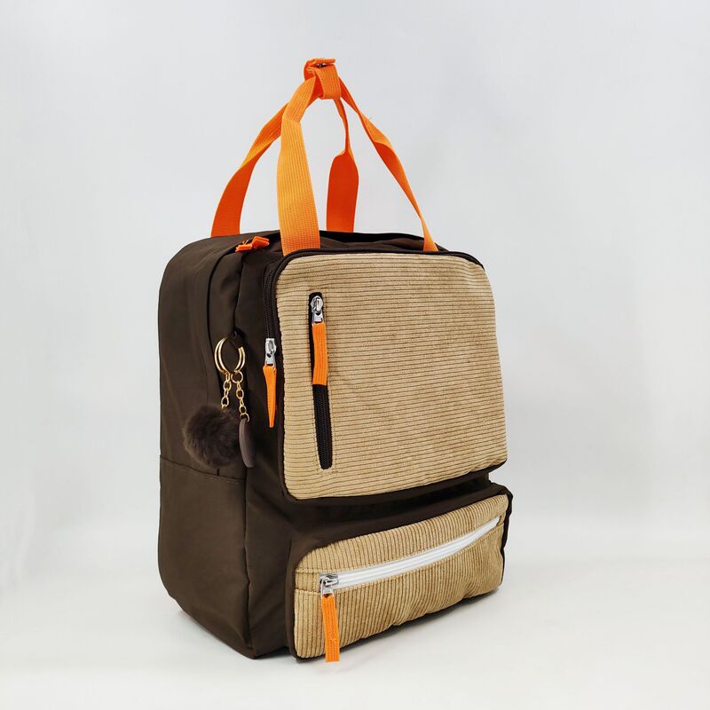 Customized Bag Women's New Corduroy Waterproof Nylon Stitching Creative Shoulder Handbag Large Capacity Cute Student