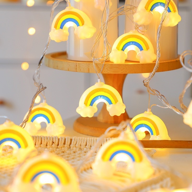 LEDライト点滅ライト雰囲気寝室寮子供部屋誕生日装飾スターレインボーロケット雲月|undefined