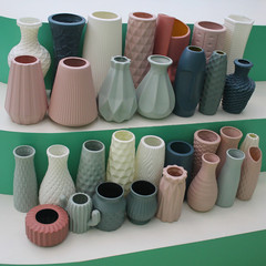 落下防止プラスチック花瓶ドライフラワーフラワーアレンジメント水耕栽培プラスチック花瓶リビングルームクリエイティブ小さな新鮮な装飾品フラワーアレンジメント装飾