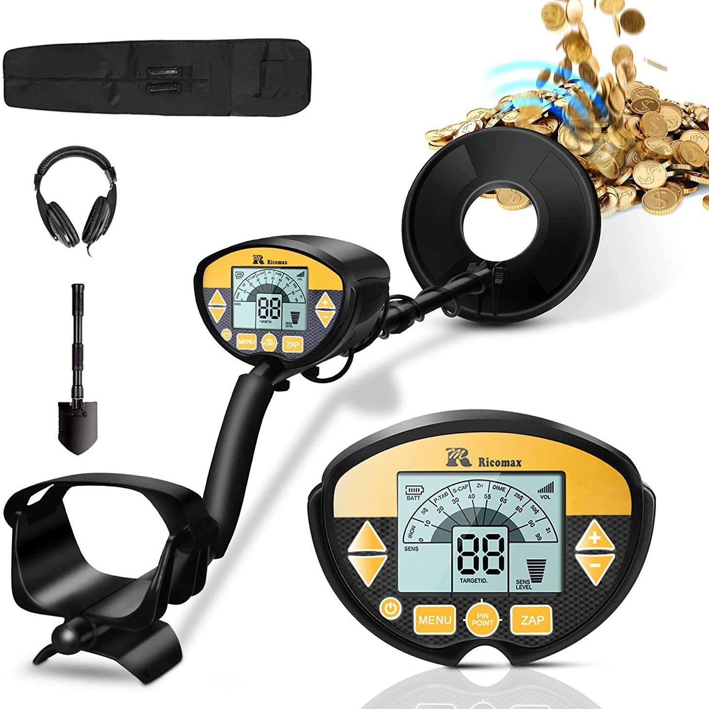 GC-1058 детектор металла диск водонепроницаемый большой ЖК-дисплей золото серебро медное железо