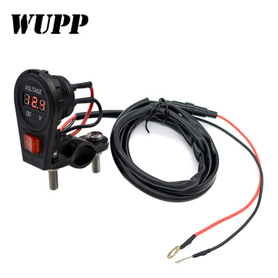 摩托车12v-24v改装电压表 带开关车载电压表 数显显示改装配件|ru
