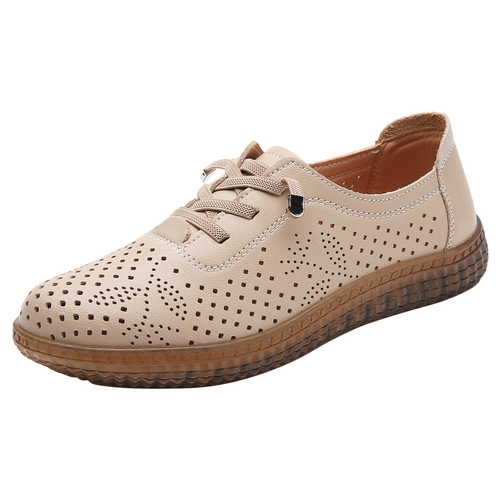 Spring Large Size Mesh Breathable Korean Style Casual Mom Shoes Soft Sole Lightweight Slip-On Slip-on Single Shoes