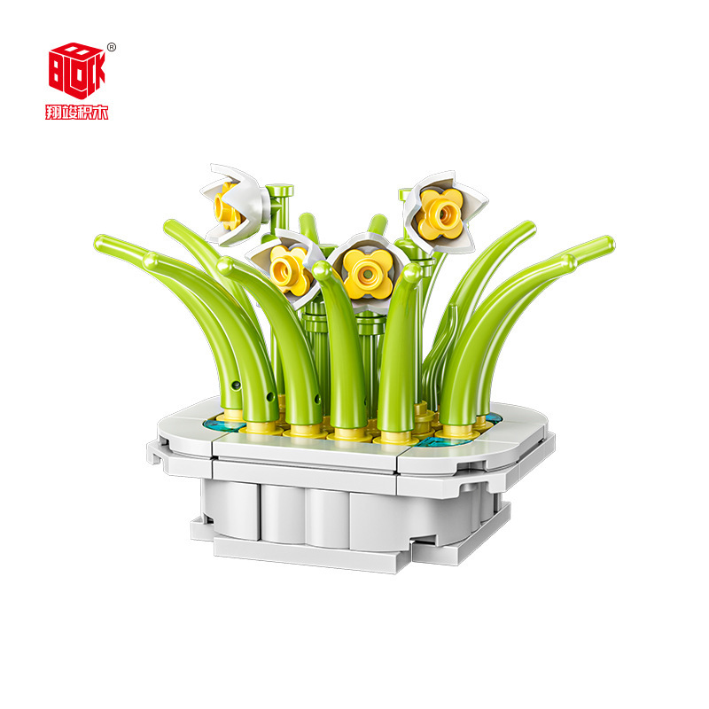 JAKI Jiaqi bloques de construcción suculenta olla montaje decoración interior simulación flor planta juguete lindo regalo la muchacha