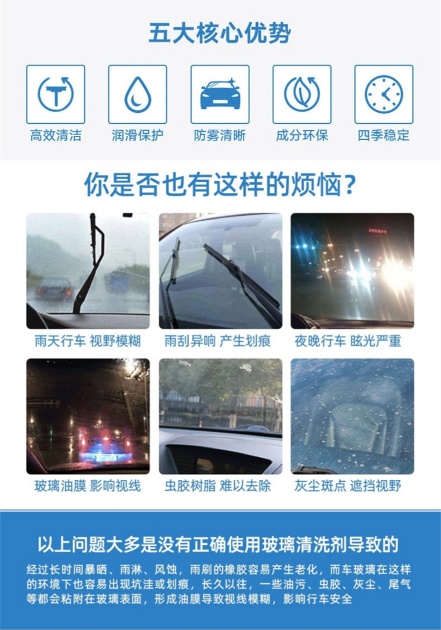 Compatible with FAW-Volkswagen Audi Magotan original wiper fluid, decontamination -40 ℃ Anti-freeze glass cleaner