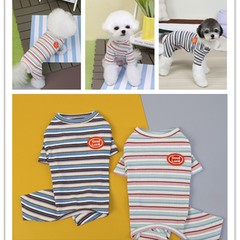 宠物服装狗猫衣服秋冬新品宠物厂家批发小狗服装25彩条四腿家居服