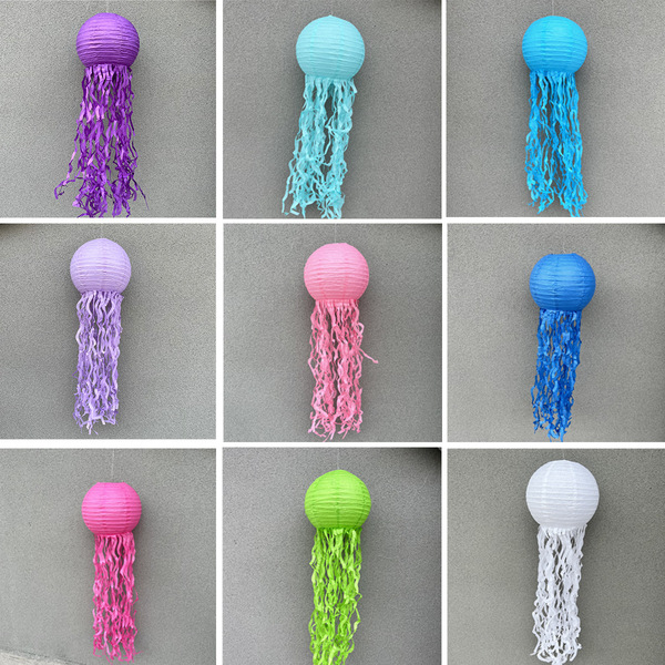 Wholesale jellyfish paper lantern Mermaid Birthday Decoration Color…