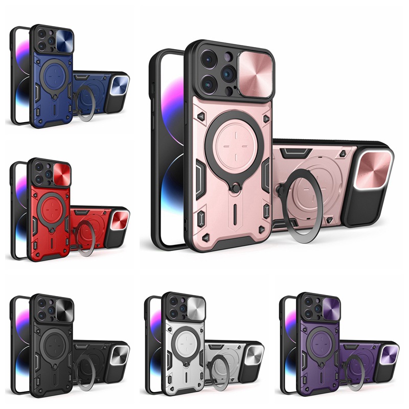 Suitable for iPhone 15 ProMax phone case, Apple 14 Shangpu window ring holder, protective case S23 red rice_voghion.com