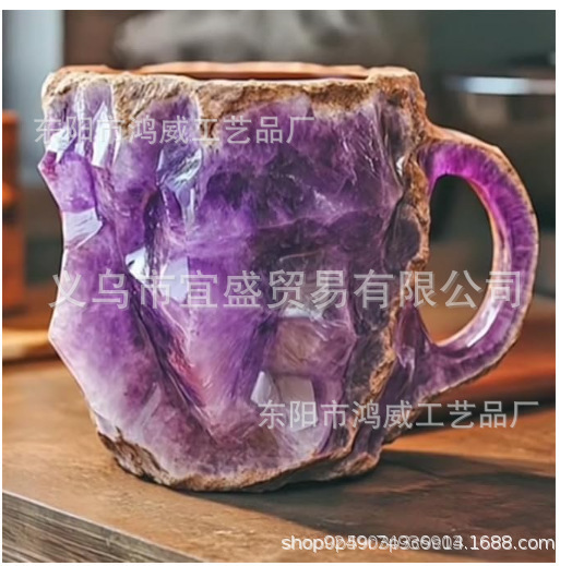 2024 Tazas de café de cristal mineral nuevas tazas de café de resina de cristal mineral nuevos productos