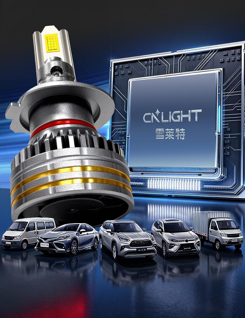 Snowlite Led Car Headlights High-Brightness Spotlight High and Low Beam Lights H4H7H11M9 Series Set of 110 Watts