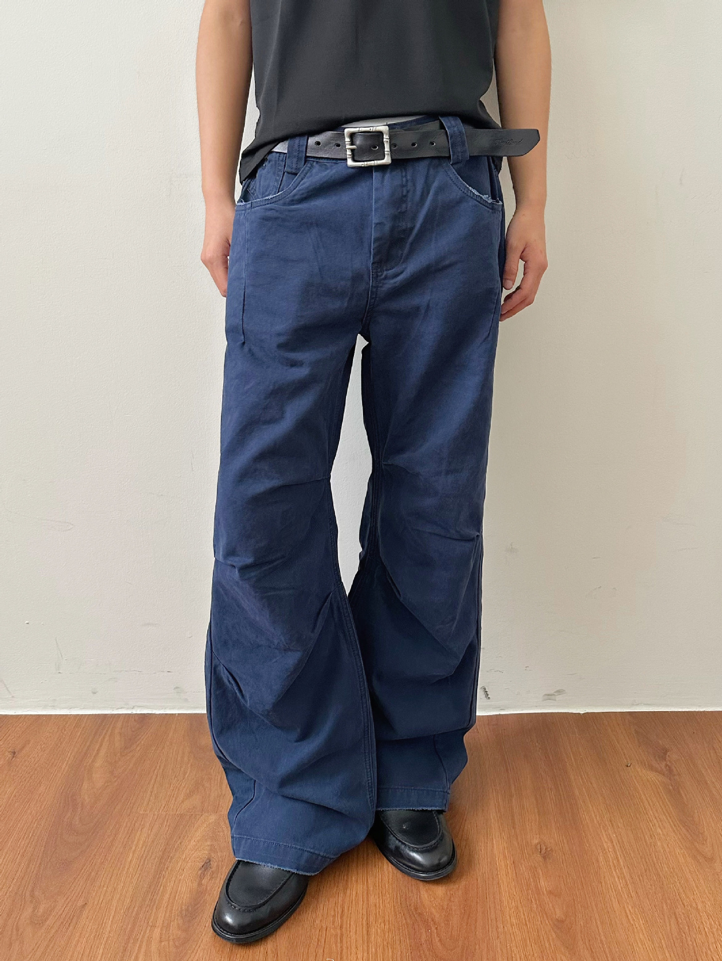 MADEEXTREME Washed Blue Straight-Leg Trousers